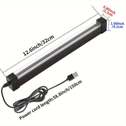 UV Black Light Strip USB LED, 32cm / 12.6ft Portable Magnetic Black Light Tube for Halloween Party