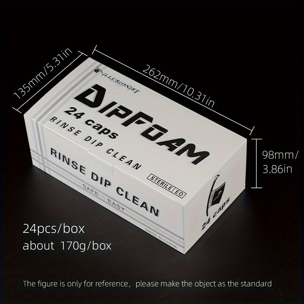 Tattoo Needle Dip Clean Cups 24pcs Foam Liner, Odorless Non-Electric Safe Cleaning for Cartridge & Traditional Needles