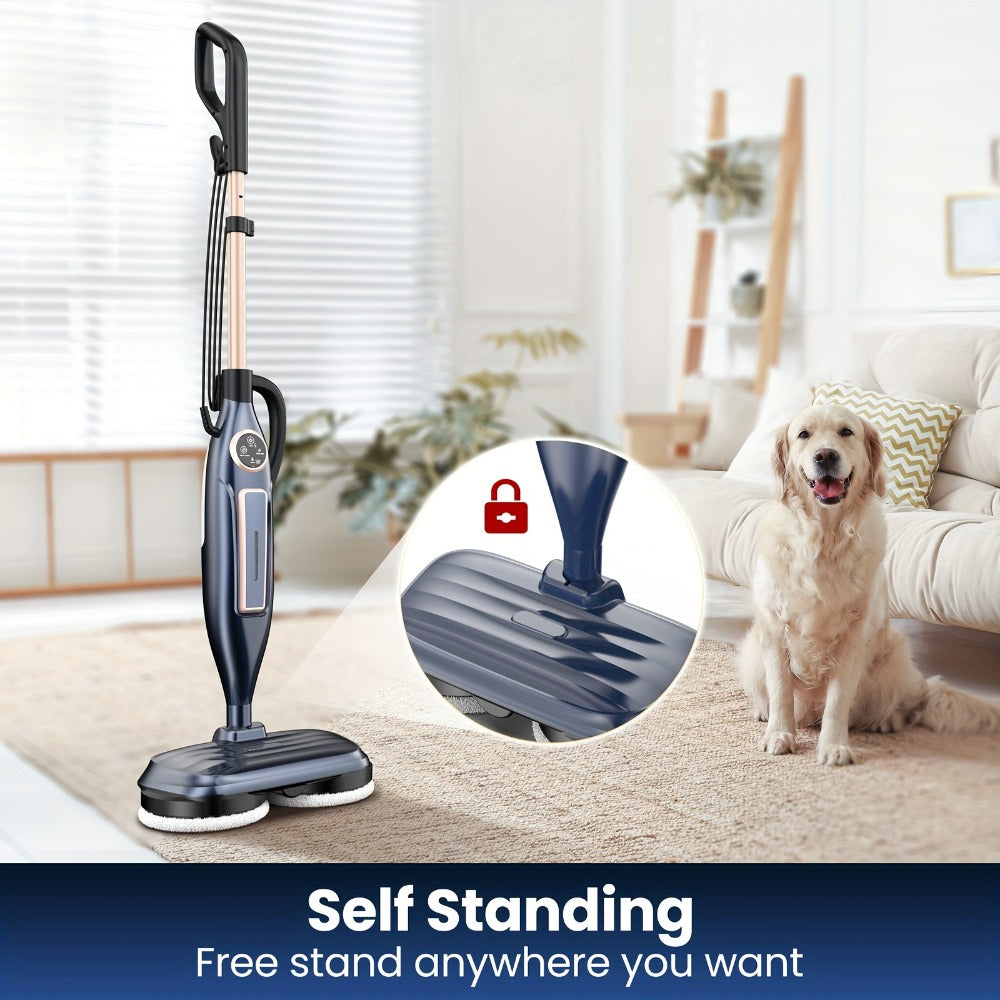 Steam Mop 10-in-1 Spinning Rotating Mop Pads with Steam Blaster Technology - 3 Steam Modes, LED Headlights