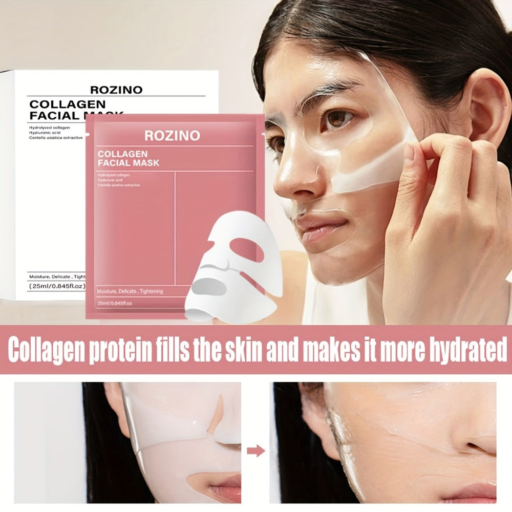 Bio-Collagen Hydrogel Sheet Mask Set 10 Pcs, Korean Beauty Face Mask with Aloe Vera, Intense Hydration