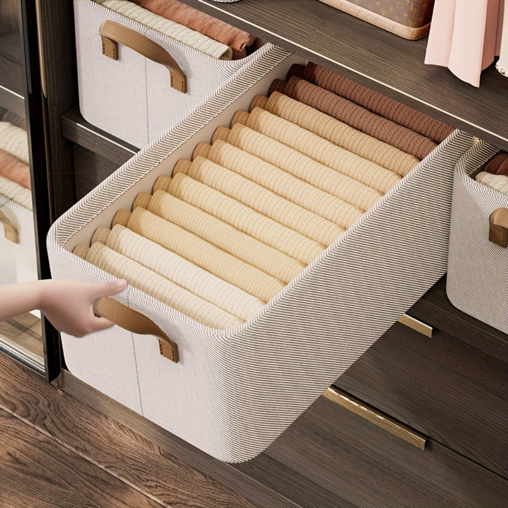 Large Fabric Storage Baskets with Handles 2 Pack Foldable Collapsible Storage Bins for Closet for Entryways, Bedrooms and Living Spaces