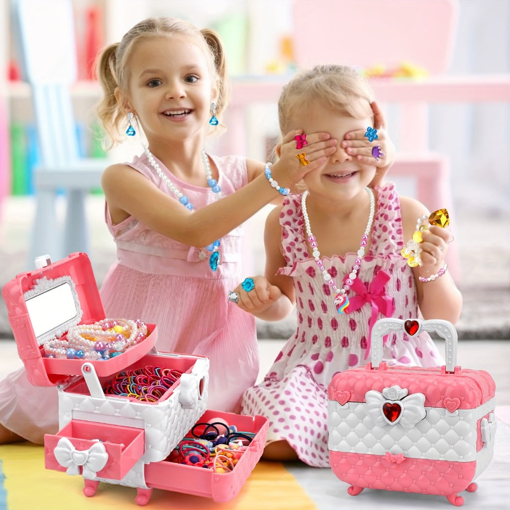 Kids Jewelry & Dress-Up Set 152 PCS, Costume Jewelry Hair Clips Bands & Accessories for Girls Ages 3+