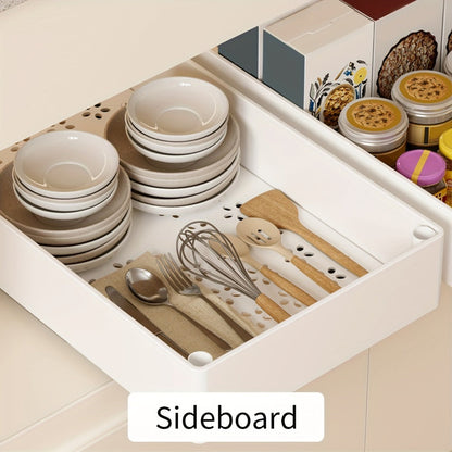 Pull-Out Cabinet Organizer 2-Pack Retractable Slide-Out Storage Bins No Drill Removable Kitchen Pantry Bathroom Shelf Organizer Boho Style