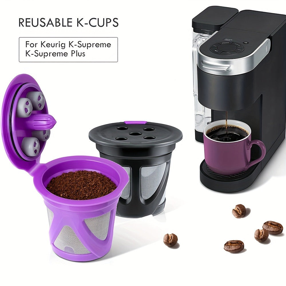 Reusable K-Cup Coffee Pods Set of 6, Refillable Coffee Filters Compatible with Keurig K-Supreme & K-Supreme Plus