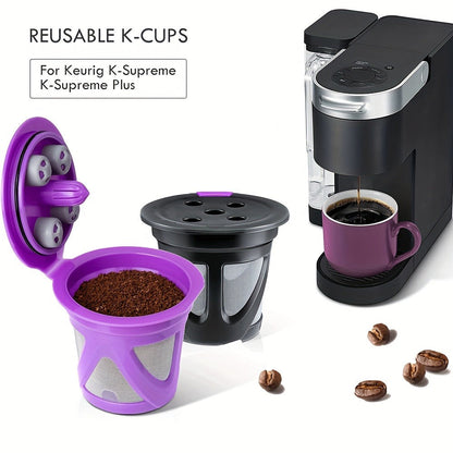 Reusable K-Cup Coffee Pods Set of 6, Refillable Coffee Filters Compatible with Keurig K-Supreme & K-Supreme Plus