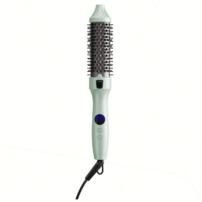 2-in-1 Hot Air Brush Straightener & Curler with Negative Ion Technology, Frizz-Free Blowout Brush with Adjustable Temp Control