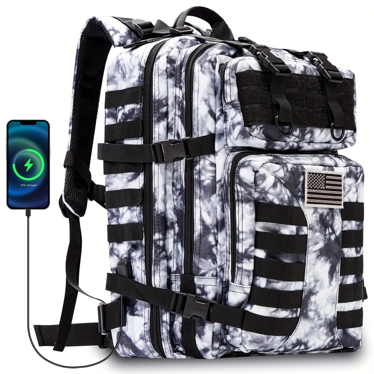 Tactical Military Backpack 50L – Large Capacity Molle Rucksack for Camping, Hiking, Hunting, Fishing & Travel