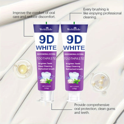 Two-Pack 100g Purple Mint Toothpaste with Hydroxyapatite and Niacinamide Listed on Ingredient Panel