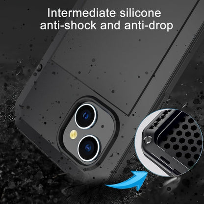 Metal Silicone Heavy Duty iPhone Case Full Body Protection – Anti-Drop Dustproof Shockproof Cover for iPhone 11 12 13 14 15 16 17 Air Plus