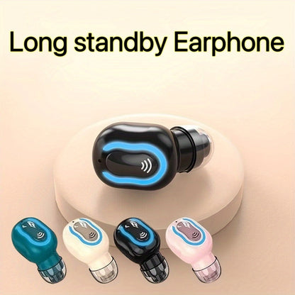 Mini Invisible Wireless Earphone Long Standby Condenser Microphone In-Ear Sport for Bedside Audio, Alarms and Room Entertainment
