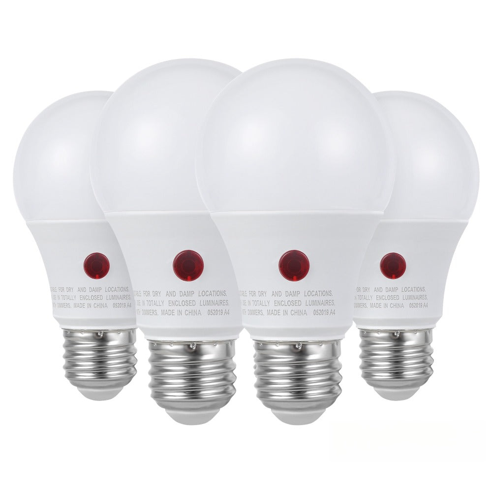Dusk to Dawn Light Bulbs, A19 E26 Auto On Off Photocell Sensor LED Bulb 9W 60W Equivalent, for Home, Desk and Accent Lighting