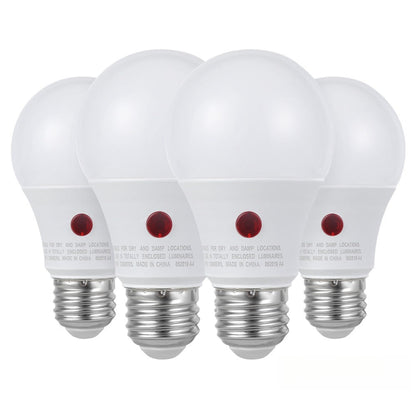 Dusk to Dawn Light Bulbs, A19 E26 Auto On Off Photocell Sensor LED Bulb 9W 60W Equivalent, for Home, Desk and Accent Lighting