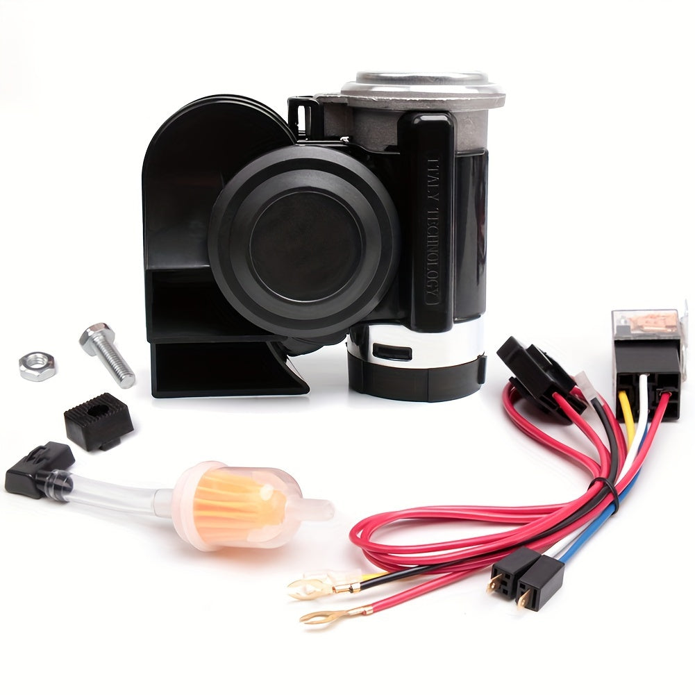 Snail Air Horn Kit Super Loud 12V 24V for Truck Car Motorcycle with Copper Compressor Relay Harness & Button Universal Fit