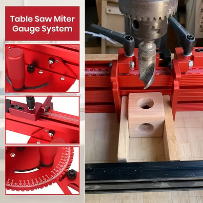 400mm Woodworking Angle Gauge with Adjustable Fence & Guide Rail – Precision Miter Measuring Tool Compatible with 30mm & 45mm T-Track