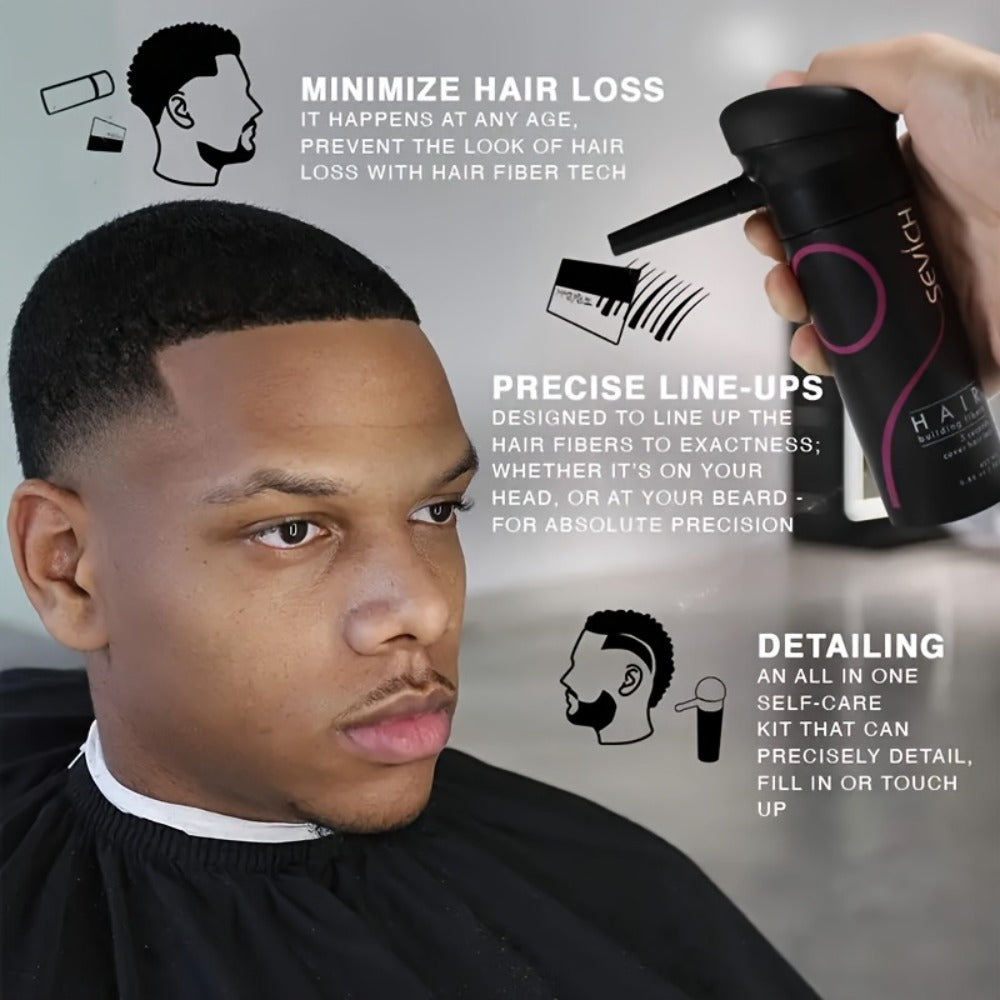 Hair Thickening Fibers Set 2-in-1 with Applicator Spray - Instant Volume & Fuller Look for Thinning Hair