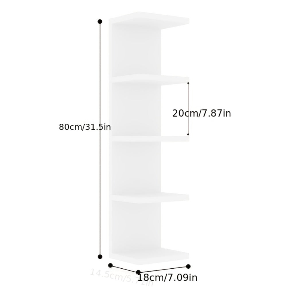 5-Tier Floating Wall Shelf Wall-Mounted Storage Rack 31.5" - Space Saving Display Shelves for Entryways, Bedrooms and Living Spaces