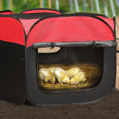 Chicken Brooder Tent Bundle, Chick Playpen Feeder Waterer Perch Kit for Garden, Patio and Yard Use