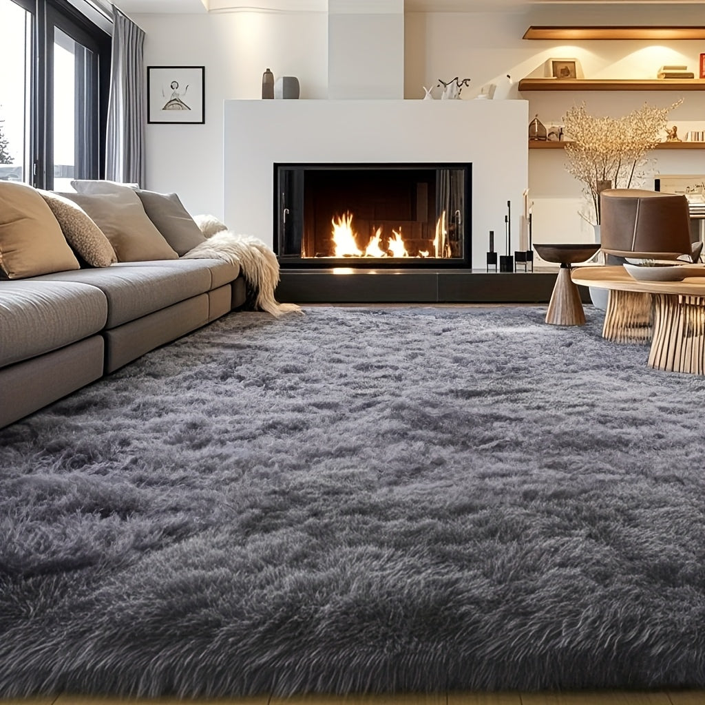 Area Rug for Bedroom, 8x10 Fluffy Shag with 1.8-Inch Plush Pile and Nine Colors for Bedroom or Living Room