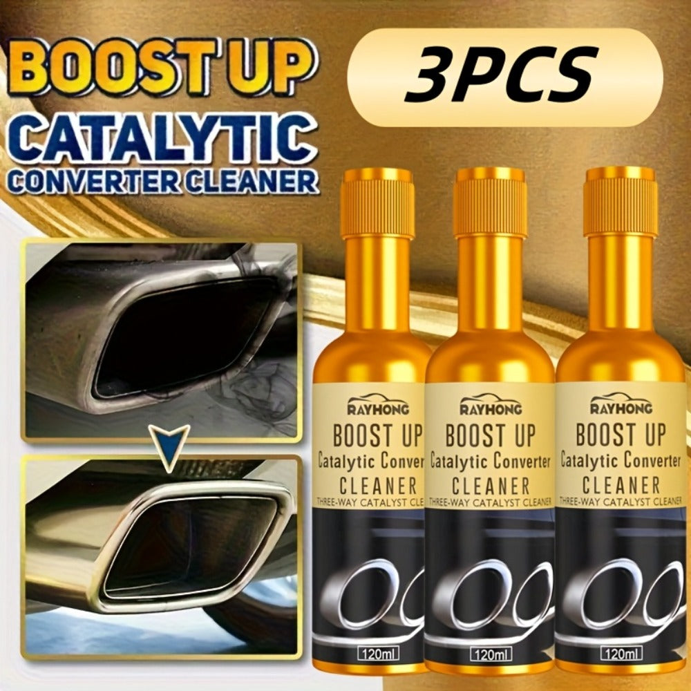 Catalytic Converter Cleaner & Fuel System Treatment 3-Pack – 3-Element Deep Clean Engine Carbon Remover for All Vehicles