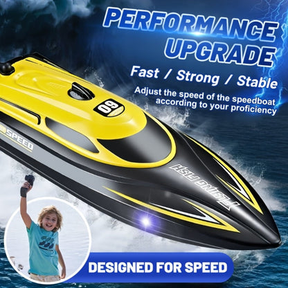 RC Speedboat 30KM/H with LED Night Navigation Lights with the Listed Color, Size or Set Options for Everyday Use