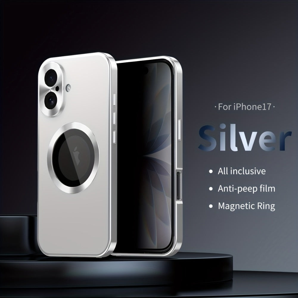 iPhone Anti-Spy Magnetic 2-in-1 Phone Case with All-Round Lens Protection – Complete Drop Protection Cover for iPhone 12 13 14 15 16 Pro Max