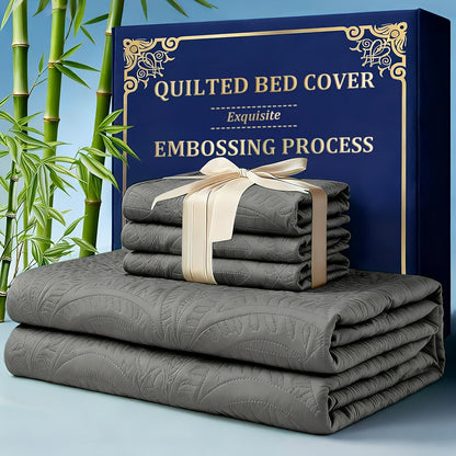 Quilt Coverlet Set 2-3 Piece Lightweight Microfiber Bedspread Coin Pattern Soft Skin-Friendly Anti-Allergy Machine Washable Twin Full Queen