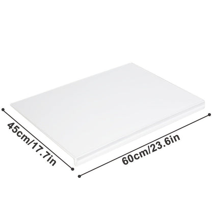 Cutting Board Acrylic Counter-Lip Surface in Black or Clear, Two Sizes and Standard or Thickened Options