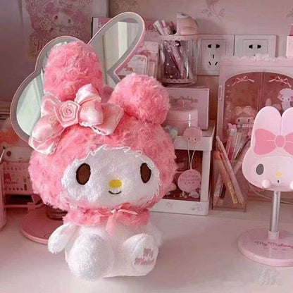Plush Toy Hello Kitty or My Melody Rose-Pink 14-Inch Character Doll for Kawaii Display and Gifting