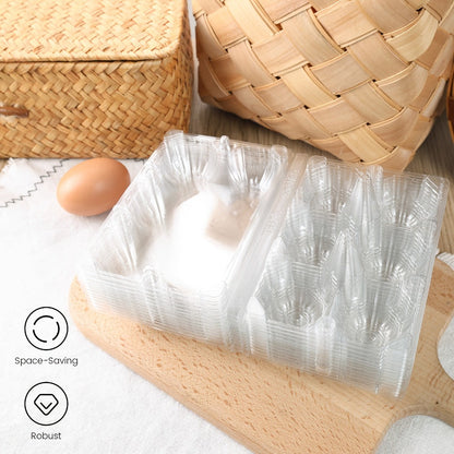 Plastic Egg Cartons, 60 Pack Clear 6-Cavity Reusable Egg Holders with 4 Label Stickers – Bulk Egg Carton Set for Home, Ranch, Chicken Farm