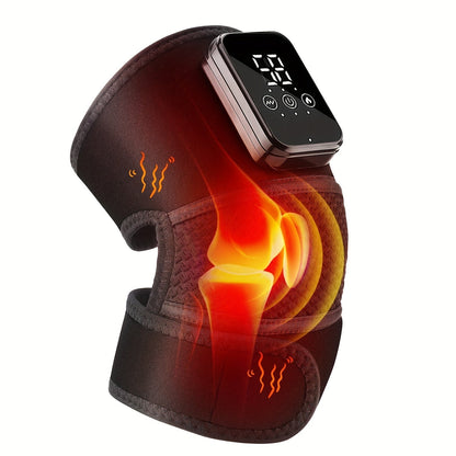 Heated Knee Massager with Heat and Vibration Massage, Wireless Portable Electric Knee Brace Wrap for Pain