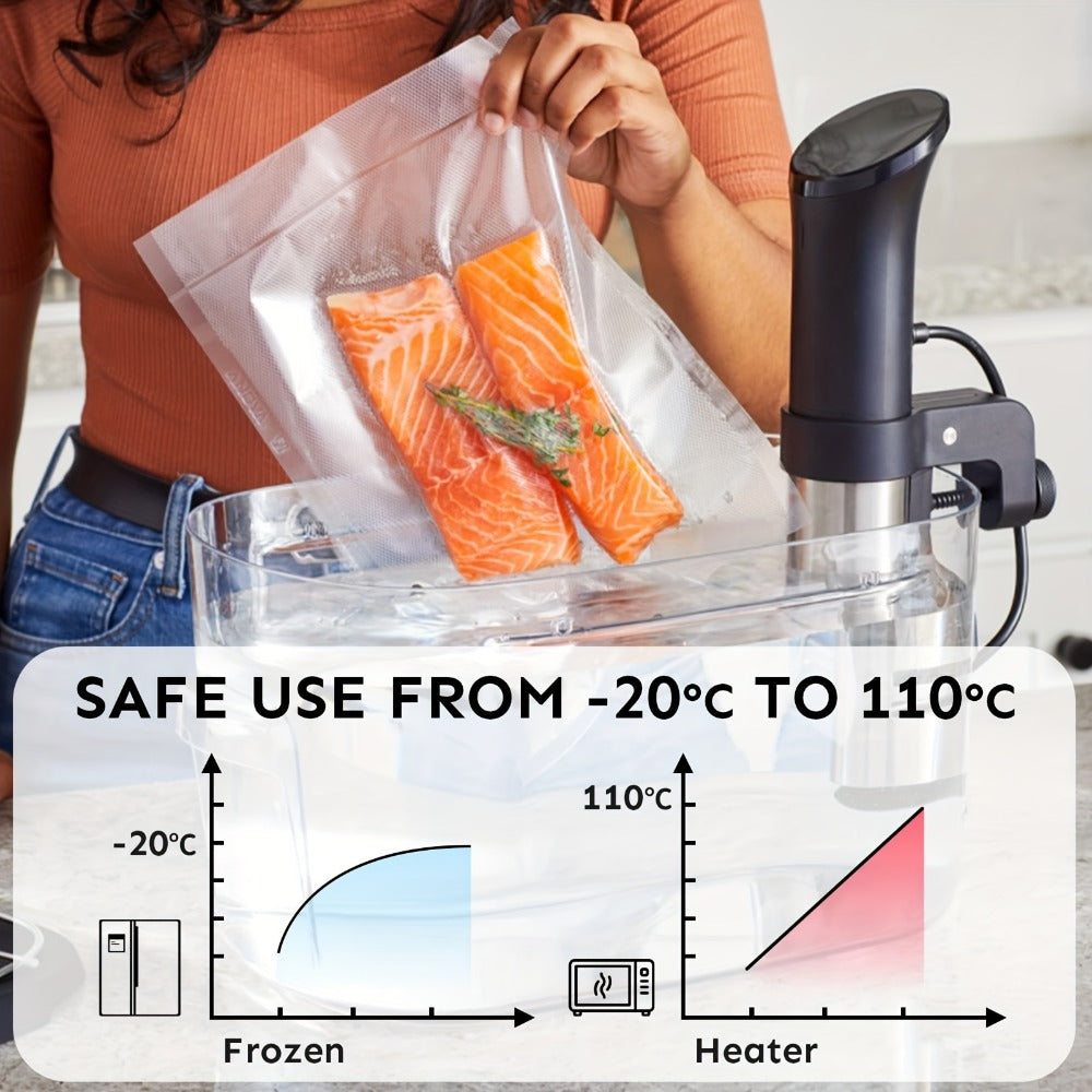 Vacuum Sealer Bags Reusable Airtight Food Storage Bags Multiple Sizes, No Power Needed, Keep Meat