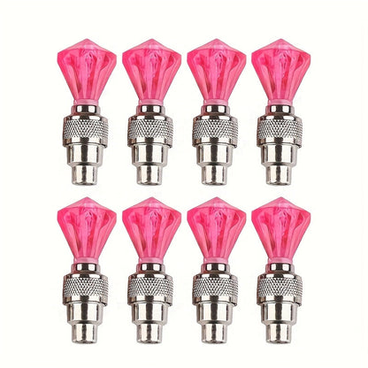 LED Tire Valve Stem Light Sets in 4-, 8- or 16-Piece Blue, Green, Red, Mixed and Skull-Top Configurations