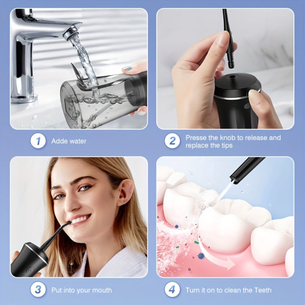 Water Flosser Electric Oral Irrigator 9 Replaceable Nozzles 350mL Tank 20-Day Battery 360° for an Everyday Personal Care Routine