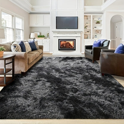 Gradient Color Soft Area Rug – Washable Anti-Slip Shaggy Fluffy Carpet for Living Room & Bedroom | Modern Machine-Made Floor Mat