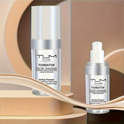 Color-Change Label Liquid Foundation Three-Bottle Set with Pump Tops and One 3pcs Checkout Option