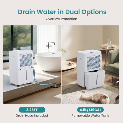 Dehumidifier for Basement 50 Pint 5500 Sq Ft with Drain Hose, Portable Home Dehumidifier for Large Room Bedroom Bathroom