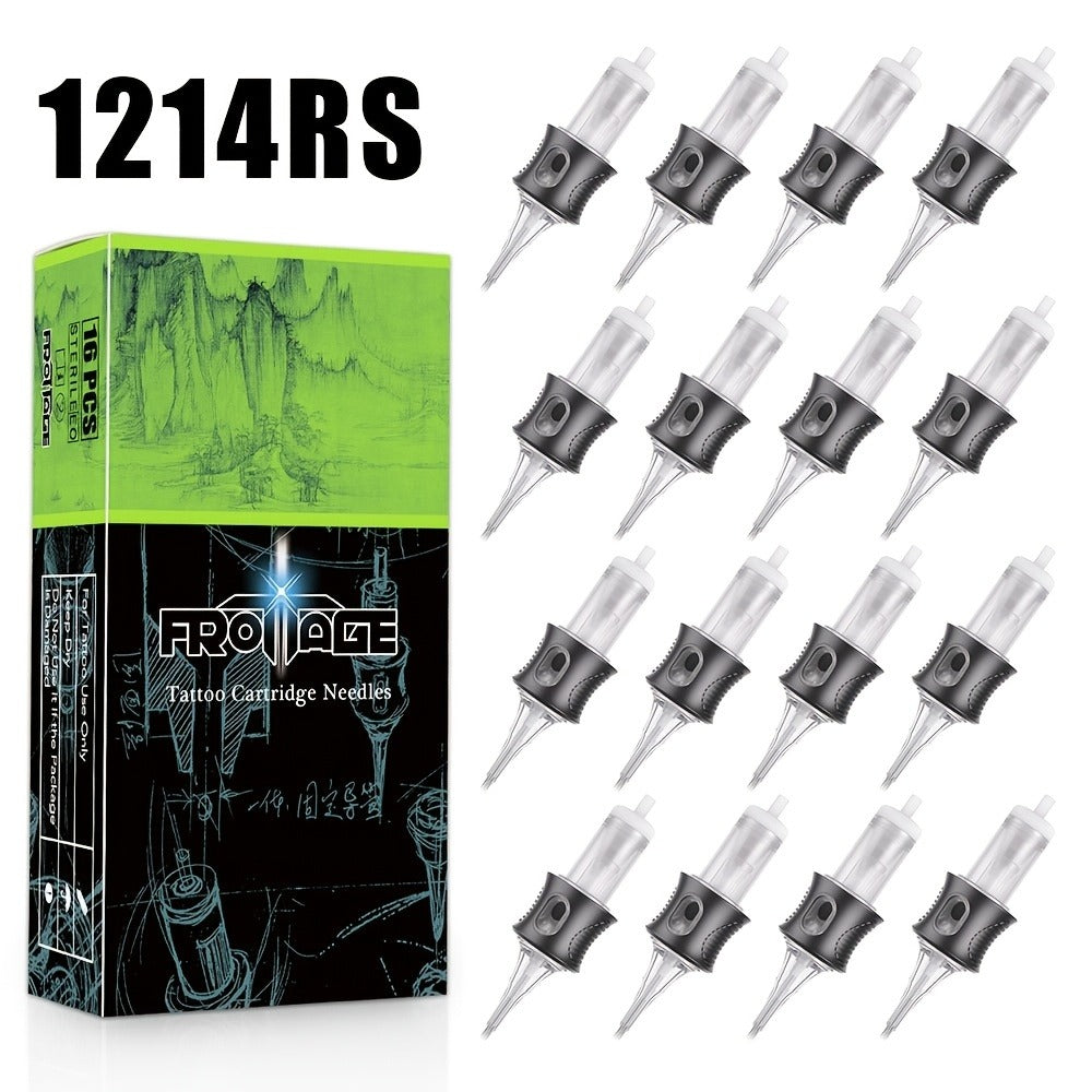 Tattoo Cartridge Needles with Frotage Label, 26 Retained RL RLT RS CM and M1 Cartridge Size Options