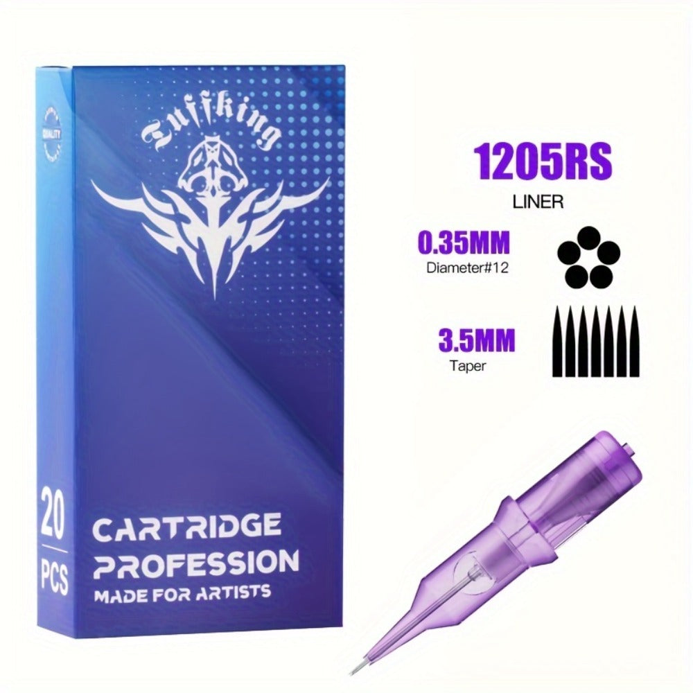 Disposable Tattoo Needles Mixed Size Sterilized RL RS M1 0.35mm, Safety Tattoo Needle Set for Tattoo Artists and Beginners