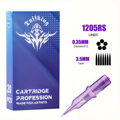 Disposable Tattoo Needles Mixed Size Sterilized RL RS M1 0.35mm, Safety Tattoo Needle Set for Tattoo Artists and Beginners