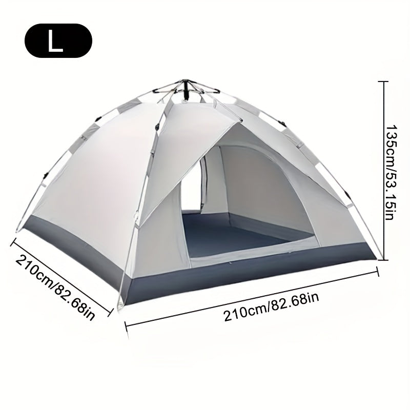 Camping Tent 2-Person Auto Pop-Up with Oxford Cloth, Fiberglass Poles and Four Door-Window Options