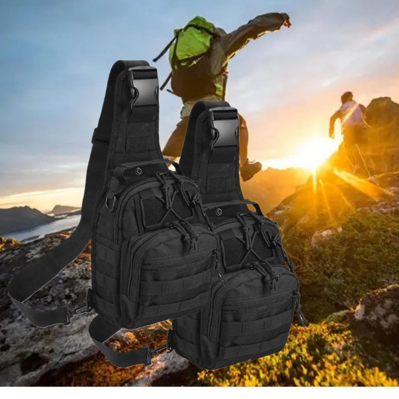 Single- or Two-Bag Tactical Sling Pack with Multi-Pocket Crossbody Design in Black, Green or Brown