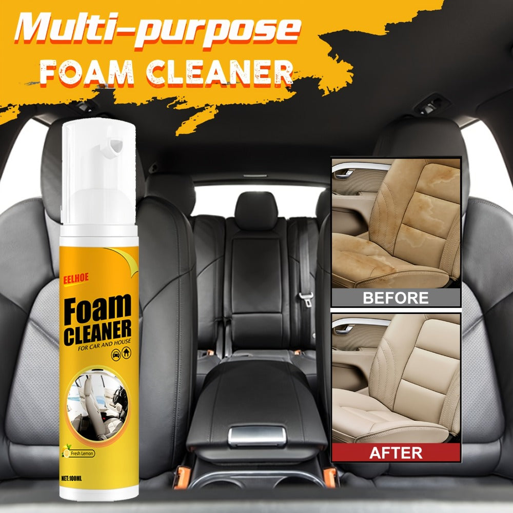 Car Interior Foam Cleaner Spray Kit 6.76oz | Multi-Surface Auto Detailing Cleaner for Dashboard Steering Wheel Seat Plastic Panel |