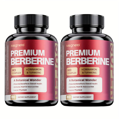 Berberine with Ceylon Cinnamon, Turmeric & Black Pepper, Premium Blood Sugar Support, Vascular Health & Digestive Wellness Capsules