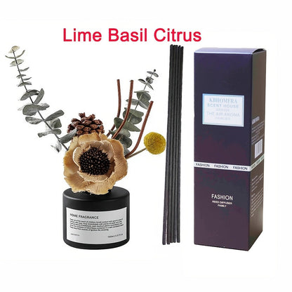 Reed Diffuser with Real Flowers & Essential Oil - Home Fragrance Scent Sticks for Bedroom Bathroom Living Room