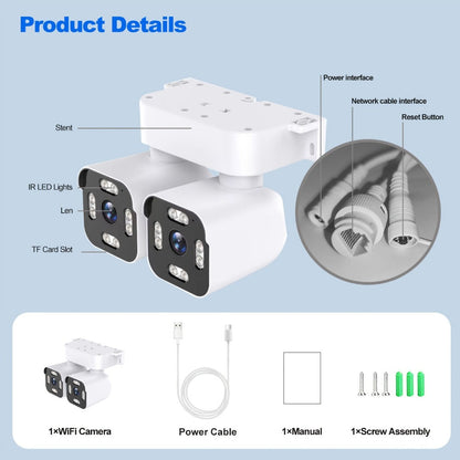 Security Camera 8MP Dual-Lens PTZ Model with 360 Panoramic View, Full-Color Night Vision and IP66