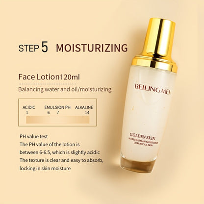 Skincare Gift Set for Women 9pcs Golden Luxury Kit, Niacinamide Collagen Hyaluronic Acid Daily Facial Care Premium Birthday Holiday Gift