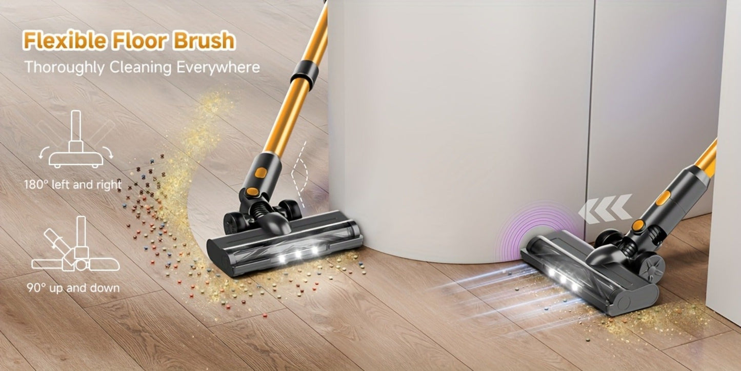 Cordless Stick Vacuum Cleaner 60Kpa 55-Min Runtime - Anti-Tangle Handheld Vacuum for Hardwood for Entryways, Bedrooms and Living Spaces