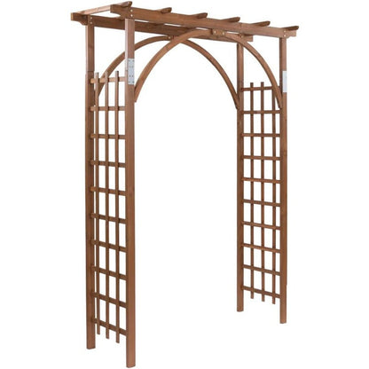 Teak Wood Pergola Arbor 85" Wedding Arch Garden Climbing Trellis for Garden, Patio and Yard Use