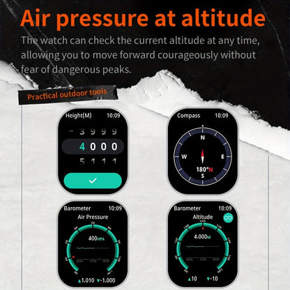 Smartwatch for Men with GPS, IPX8 Rating, Altimeter, Barometer, Compass and LED Flashlight