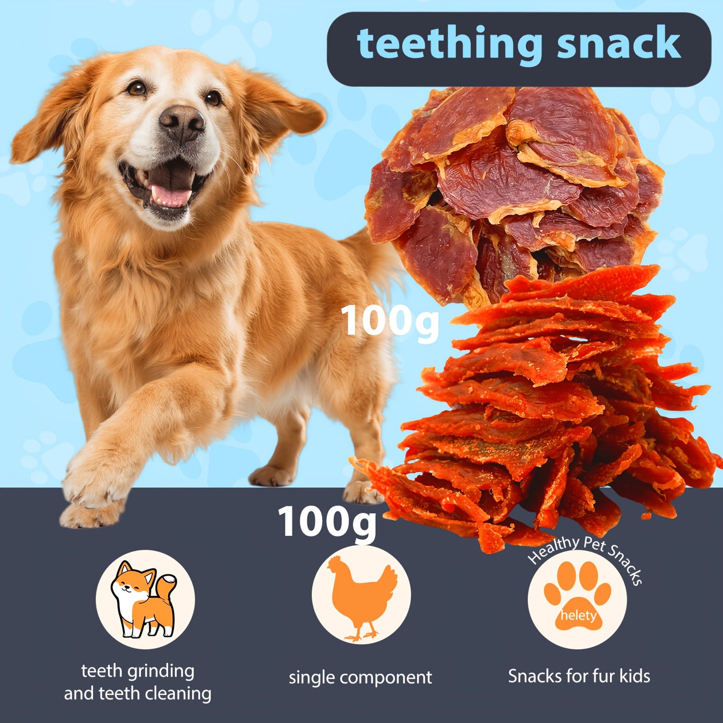 Dog & Cat Chicken Duck Jerky Treats – Freeze-Dried Meat Snacks with Teething Sticks Combo Pack 100g 200g Options